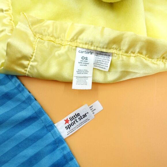 Lovey Lot Duck Dog Taggies Carters Kids Preferred Blue Yellow Security Blanket - Picture 11 of 14